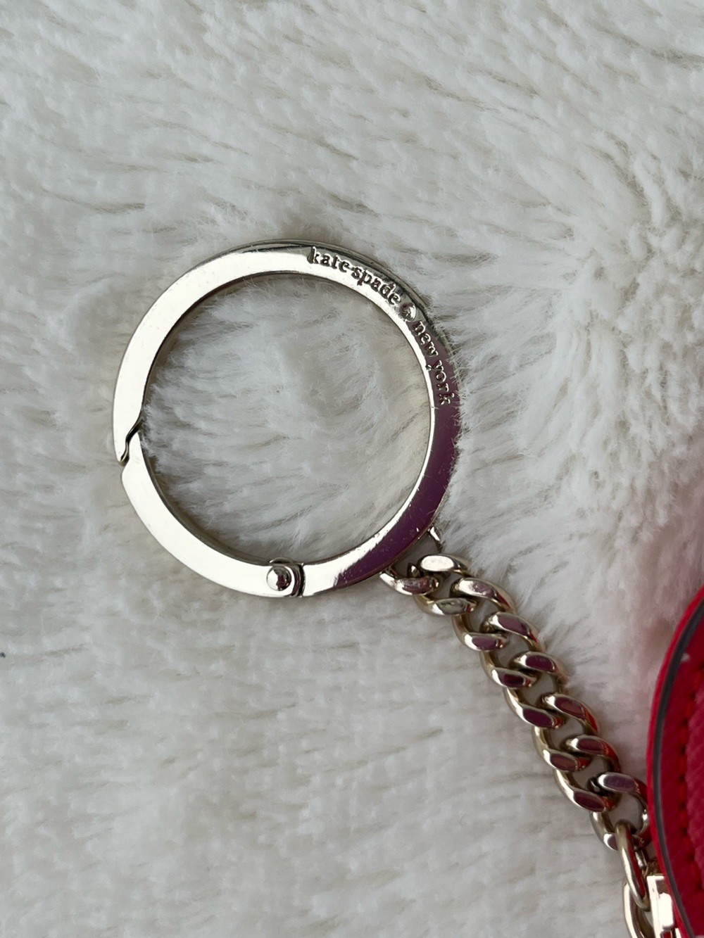 NWOT Kate Spade red and light pink heart coin pouch key fob/coin purse - Picture 4 of 10